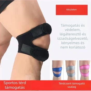 Kétszintes nyomásos csúszásmentes patella térdvédő, uniszex, Spandex anyagú, futáshoz, ugrókötélhez, kosárlabdához, futballhoz és kerékpározáshoz