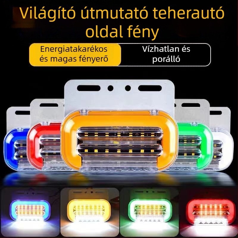 LED oldalsó lámpa nagy teherautókhoz és félpótkocsikhoz, vízálló IP6, 12/24V, 0.6W, 40 lm, alumínium alap