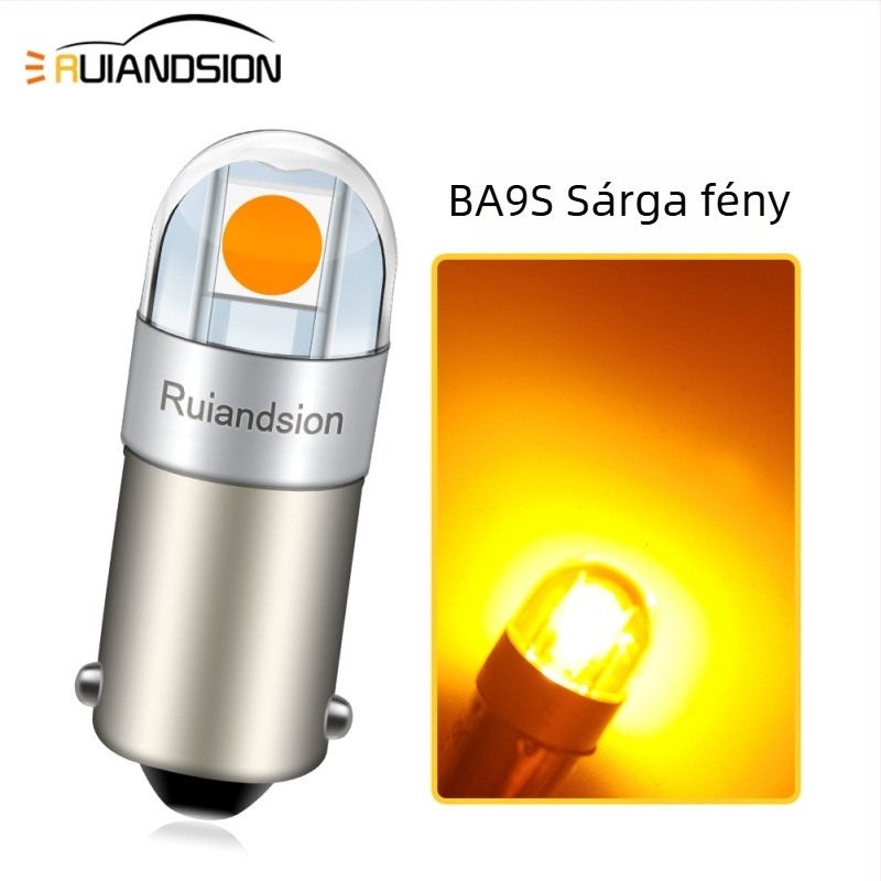 Autó LED olvasólámpa BA9S/T10, 3030 2SMD, kerek fej, 12V, nagy fényerejű rendszámtábla világítás