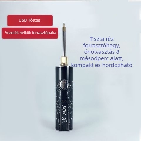 Vezeték nélküli, hordozható mini USB-re tölthető forrasztópáka, csúccsal