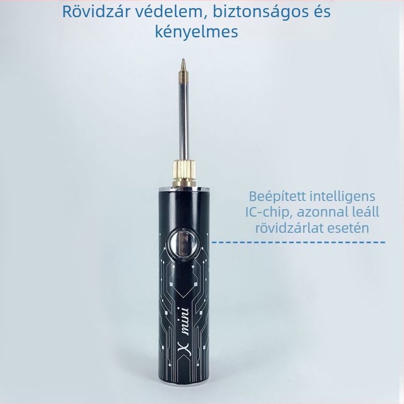 Vezeték nélküli, hordozható mini USB-re tölthető forrasztópáka, csúccsal