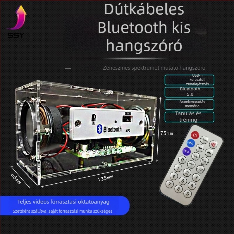 DIY töltő Bluetooth hangszóró készlet – Márka SSY, összeszerelési képzés, elektronikus hegesztés és hangvezérlési spektrum