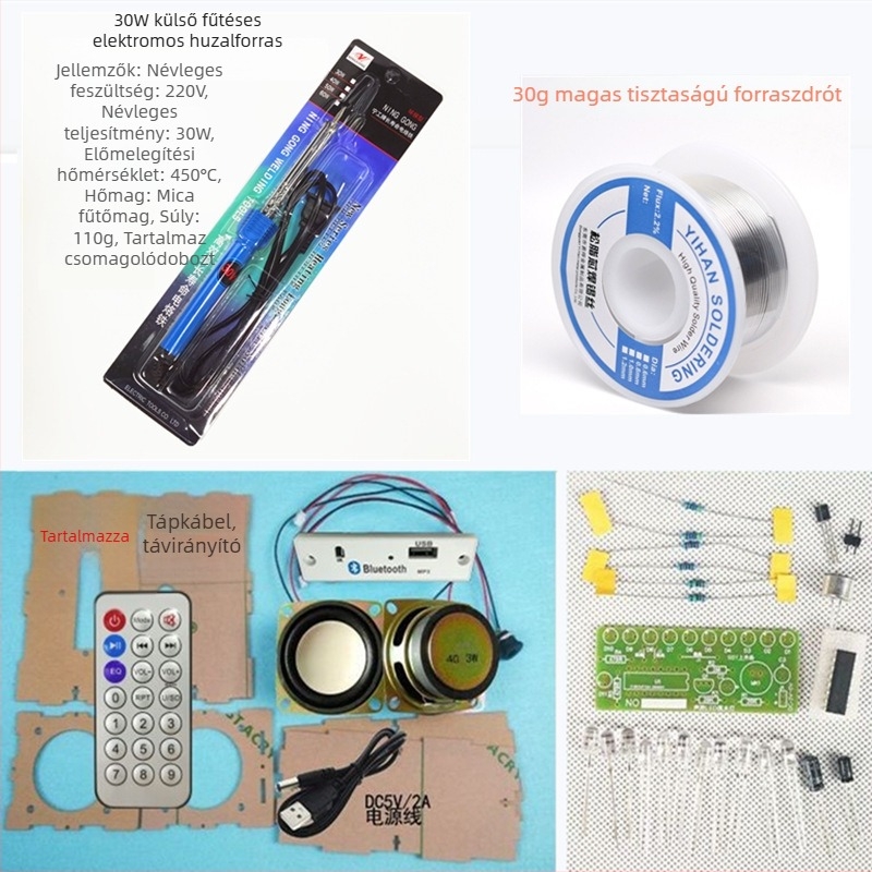 DIY töltő Bluetooth hangszóró készlet – Márka SSY, összeszerelési képzés, elektronikus hegesztés és hangvezérlési spektrum