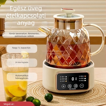 Multifunkcionális egészségtea-készítő, 1 L kapacitás, 220 V, 300–350 W, kerámia belső tartály, folyadékexpanziós termosztát