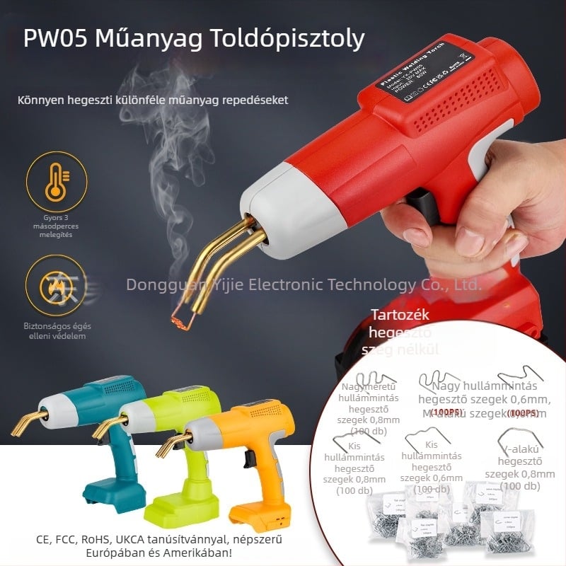 PW05 Hordozható műanyag hegesztőpisztoly javításokra, kompatibilis 18–20V szerszámakkumulátorral