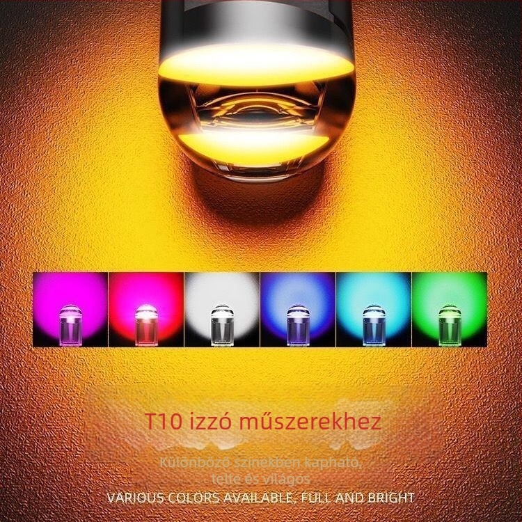 12V autó LED magas fényerősségű lencse, T10 kis dugaszoló, nappali menetfény W5W, világítás a rendszámhoz