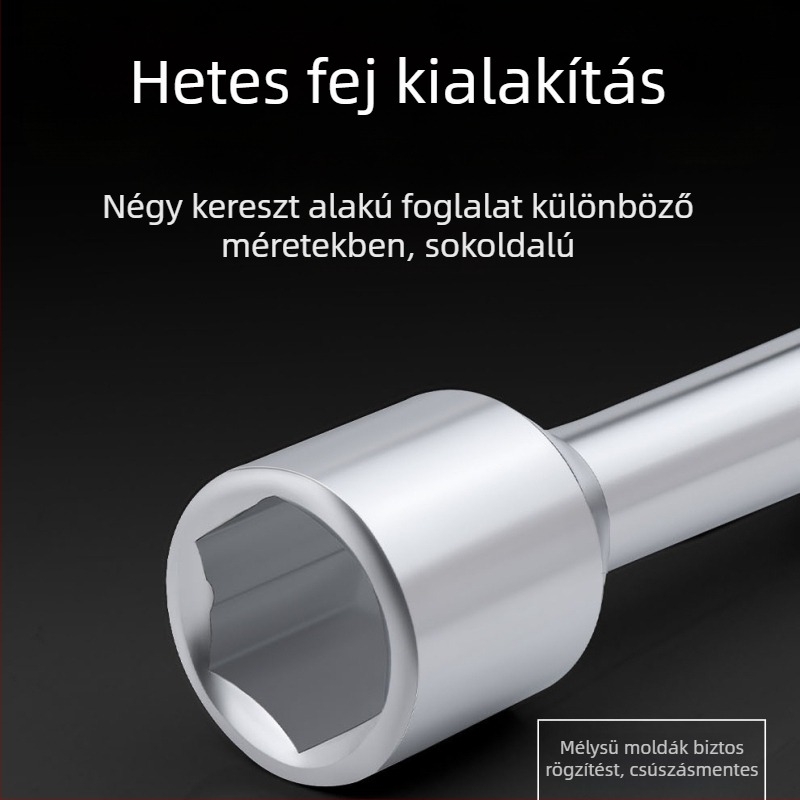 Kereszt alakú csavarhúzó kulcs a gumiabroncs cseréjéhez, CR-V anyag, krómozott felület, Exploit/Explore márka