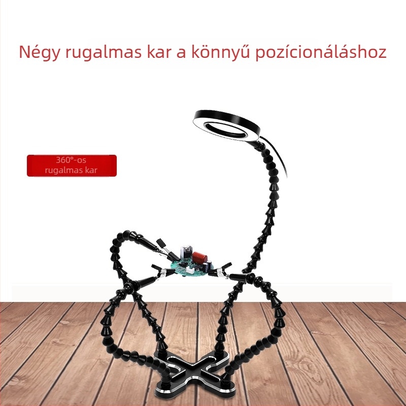 Négykarú univerzális forrasztó tartó PCB-hez, mobiltelefonokhoz és számítógép alaplapokhoz — forrasztás, karbantartás és vizsgálat eszköz