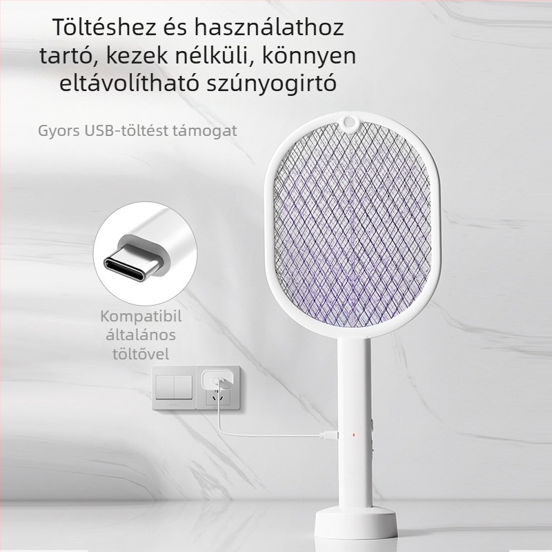 Meister elektromos szúnyogcsapó 2–in–1 UV-lámpával, USB-ról tölthető 500 mAh-s akkumulátor, 21–30 m² lefedettség
