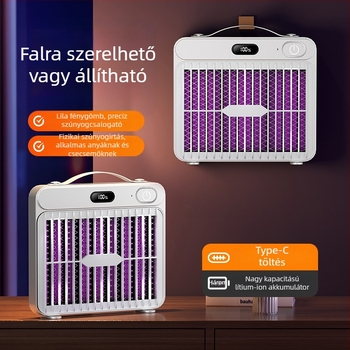 Szúnyogölő lámpa elektromos sokkal, UV világítás, USB-töltés, alkalmas helyiségekhez legfeljebb 10 m²