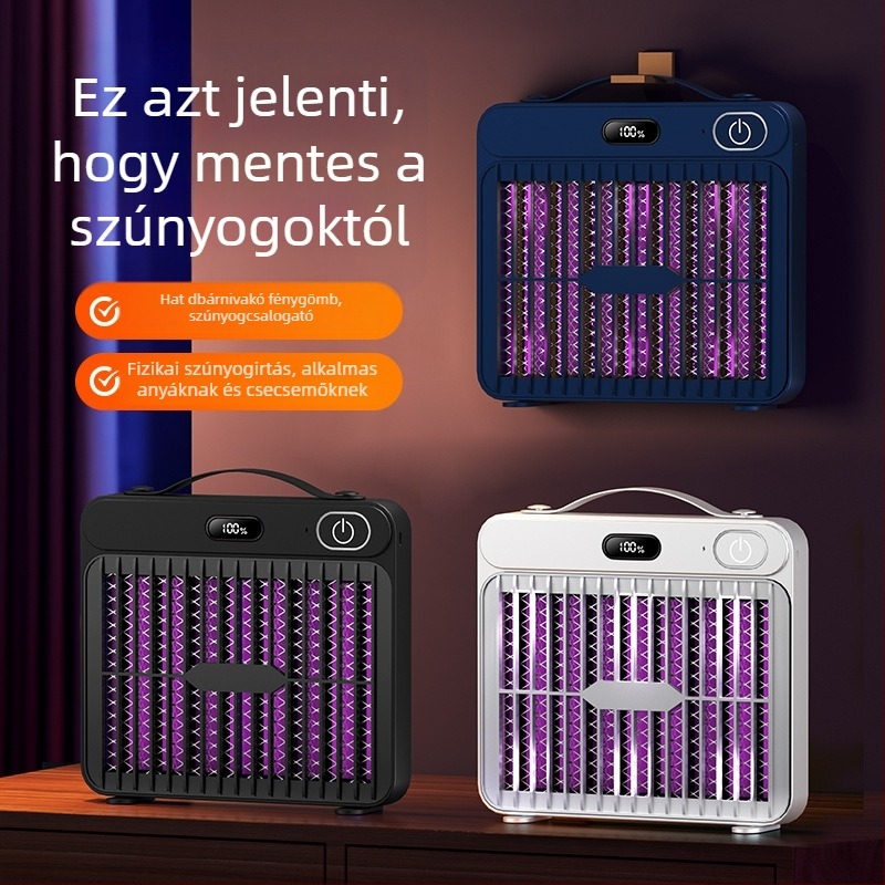 Szúnyogölő lámpa elektromos sokkal, UV világítás, USB-töltés, alkalmas helyiségekhez legfeljebb 10 m²