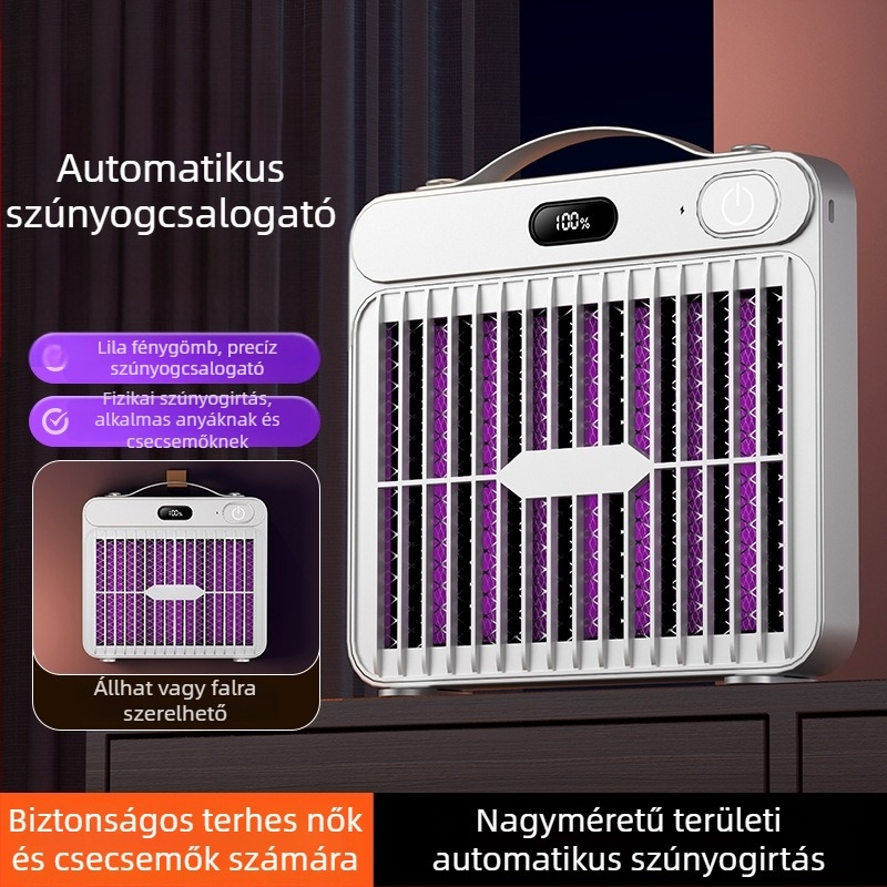 Szúnyogölő lámpa elektromos sokkal, UV világítás, USB-töltés, alkalmas helyiségekhez legfeljebb 10 m²
