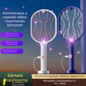 Kettő az egyben: elektromos szúnyogirtó és csapda lámpa, USB töltés, LED világítás, 21–30 m² lefedettség, Ni-Zn háló