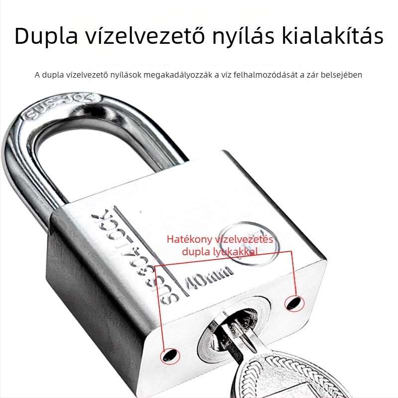 304 rozsdamentes acél kültéri lakat – időjárásálló zár elektromos szekrényekhez és mérődobozokhoz