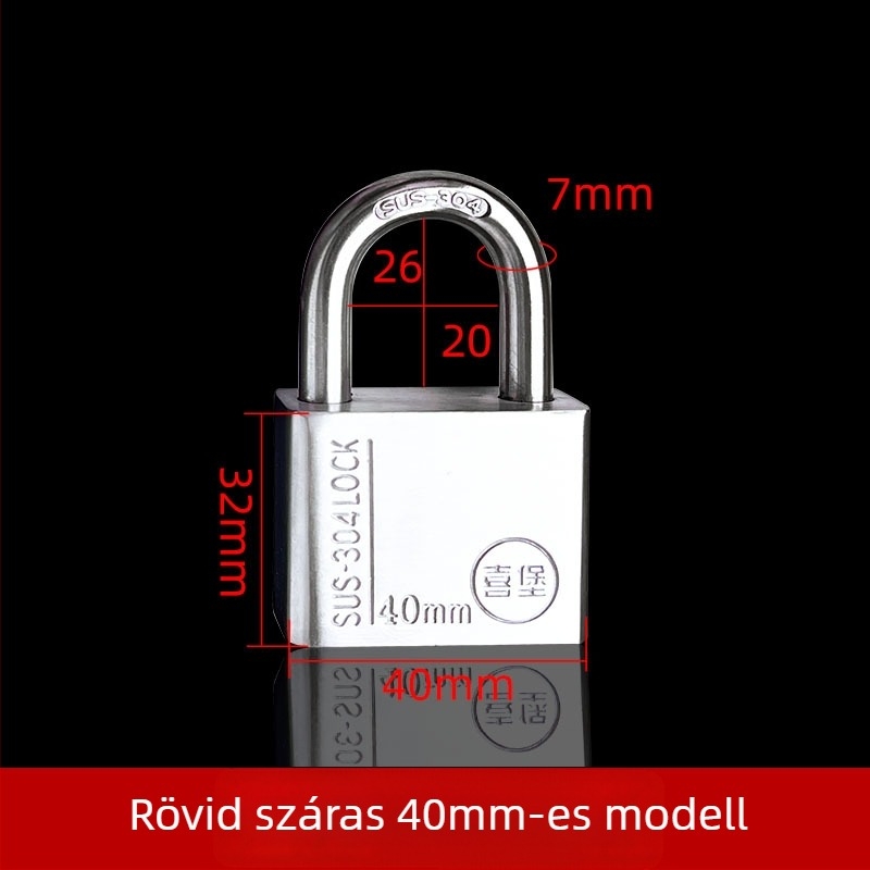 304 rozsdamentes acél kültéri lakat – időjárásálló zár elektromos szekrényekhez és mérődobozokhoz