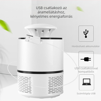 Fotokatalizált szúnyogirtó lámpa, USB, beltéri és kültéri használat, LED világítás, 10 m²-es hatótávolság