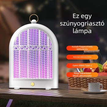 Elektromos sokkal működő szúnyogirtó lámpa – újratölthető, beltéri és kültéri használatra, LED világítás, beépített 1001–1600 mAh akkumulátor
