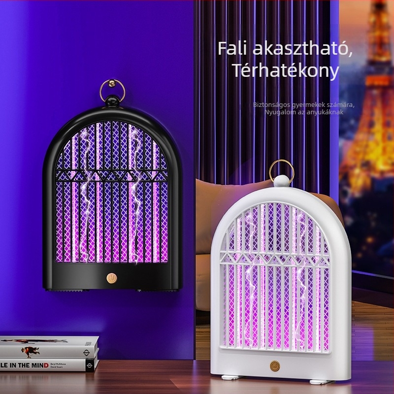 Elektromos sokkal működő szúnyogirtó lámpa – újratölthető, beltéri és kültéri használatra, LED világítás, beépített 1001–1600 mAh akkumulátor
