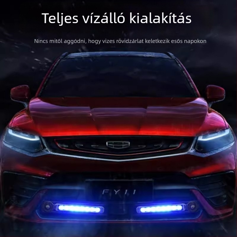 Autók nappali menetfényei, univerzális illeszkedés, modell A177s, ragasztóval történő felszerelés, műanyag ház
