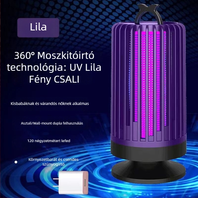 Wear heart Otthoni használatra szánt szúnyogirtó lámpa – UV lámpa, 11–20 m² lefedettség, PP burkolat, méretek 11,1×11,1×21,5 cm, közvetlen csatlakozás