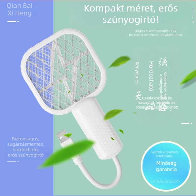 2 az 1-ben USB elektromos szúnyogcsapó és lámpa otthonra, LED világítás, háló nikkel-zink-vas, ABS ház, 21–30 m²-hez