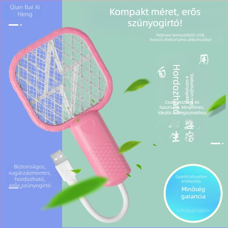 2 az 1-ben USB elektromos szúnyogcsapó és lámpa otthonra, LED világítás, háló nikkel-zink-vas, ABS ház, 21–30 m²-hez