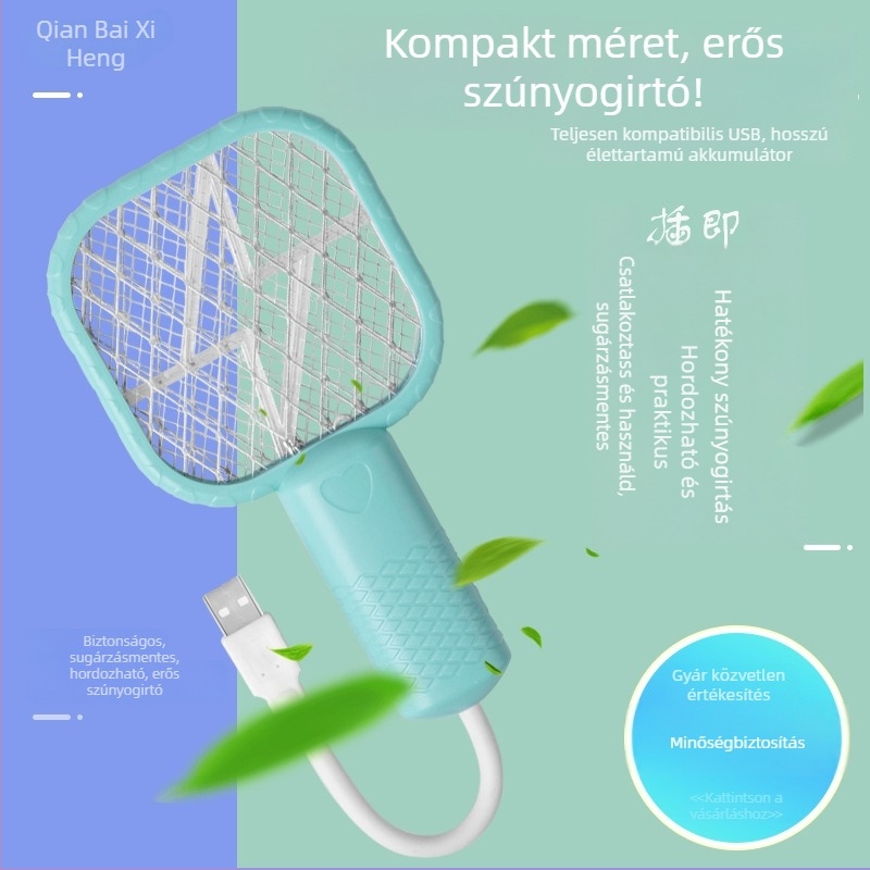 2 az 1-ben USB elektromos szúnyogcsapó és lámpa otthonra, LED világítás, háló nikkel-zink-vas, ABS ház, 21–30 m²-hez