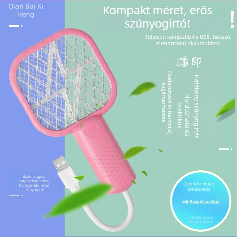 2 az 1-ben USB elektromos szúnyogcsapó és lámpa otthonra, LED világítás, háló nikkel-zink-vas, ABS ház, 21–30 m²-hez