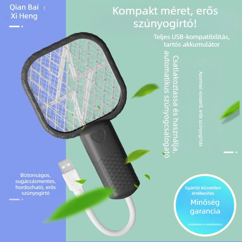 2 az 1-ben USB elektromos szúnyogcsapó és lámpa otthonra, LED világítás, háló nikkel-zink-vas, ABS ház, 21–30 m²-hez
