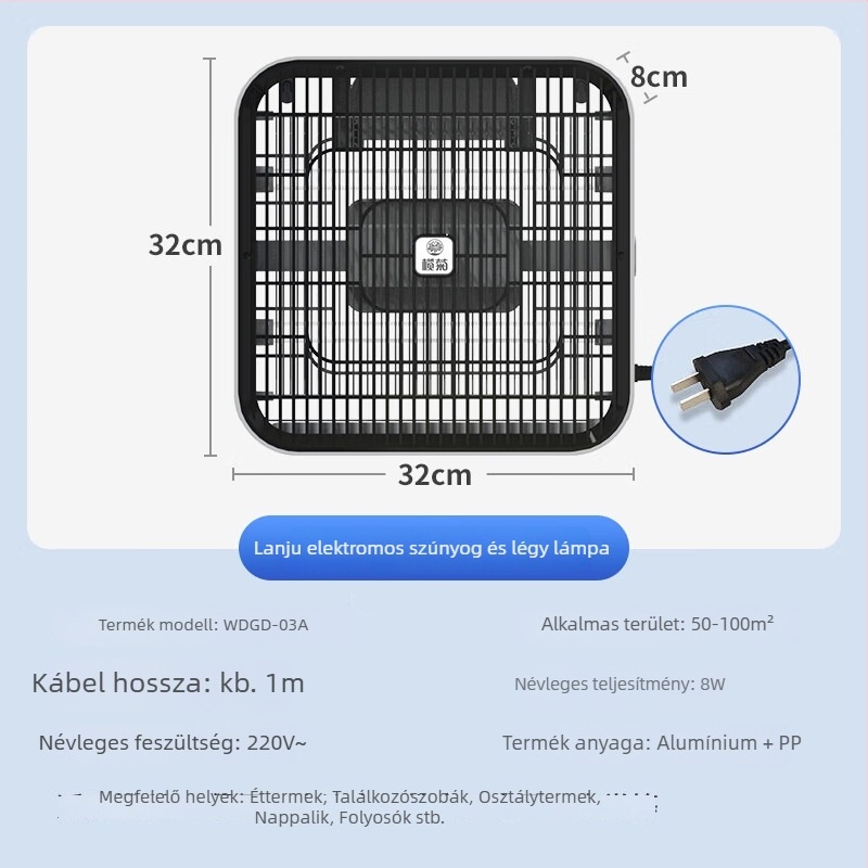 LED-s szúnyoglámpa, elektromos áramütéses szúnyogöléshez, 21–30 m²-re, 220V (Márka Elemene chrysanthemum)