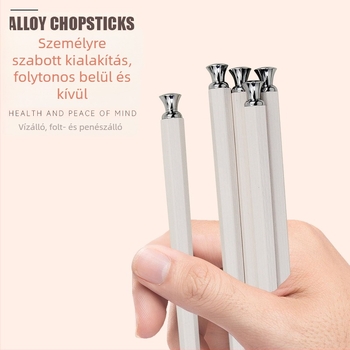 Evőpálcikák ötvözetből, csúszásmentes, penészálló, hőálló, kézzel készített