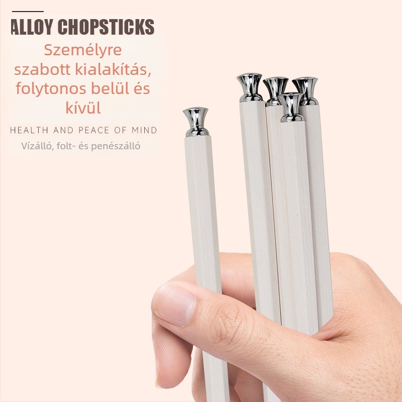 Evőpálcikák ötvözetből, csúszásmentes, penészálló, hőálló, kézzel készített