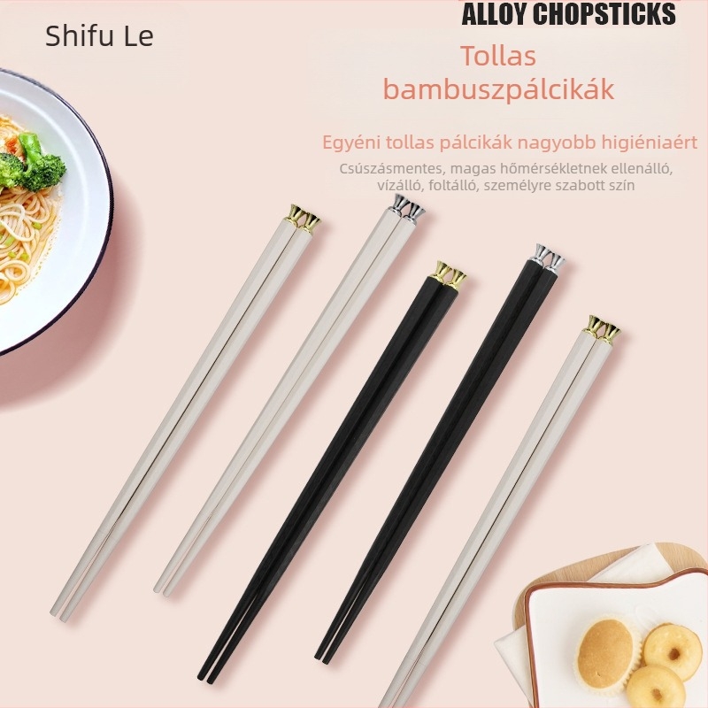 Evőpálcikák ötvözetből, csúszásmentes, penészálló, hőálló, kézzel készített