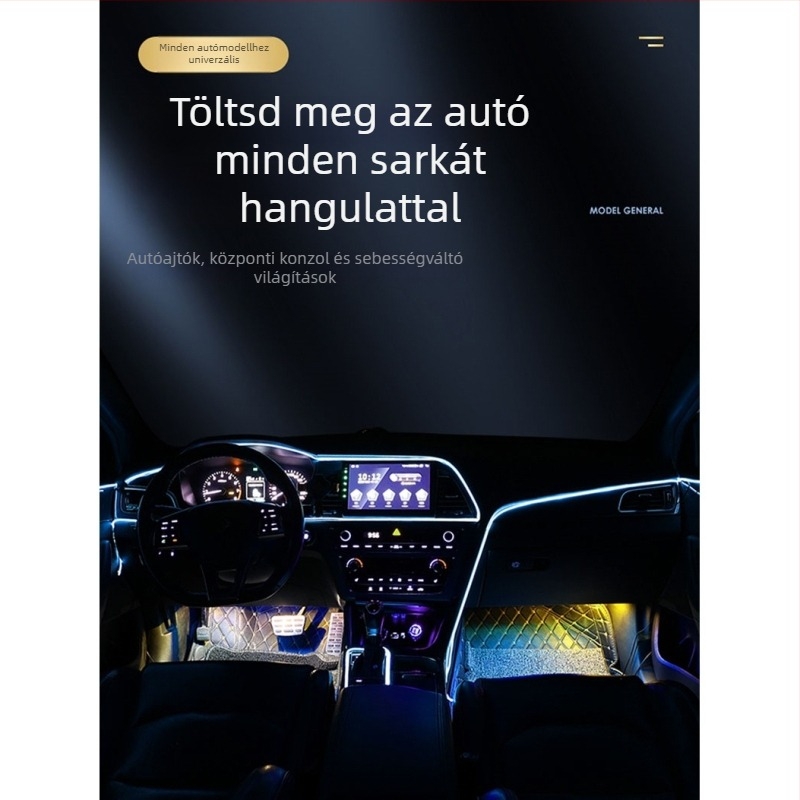USB-tápellátású autó belső hangulatvilágítási csík LED-es világítással, lélegző gradiensekkel