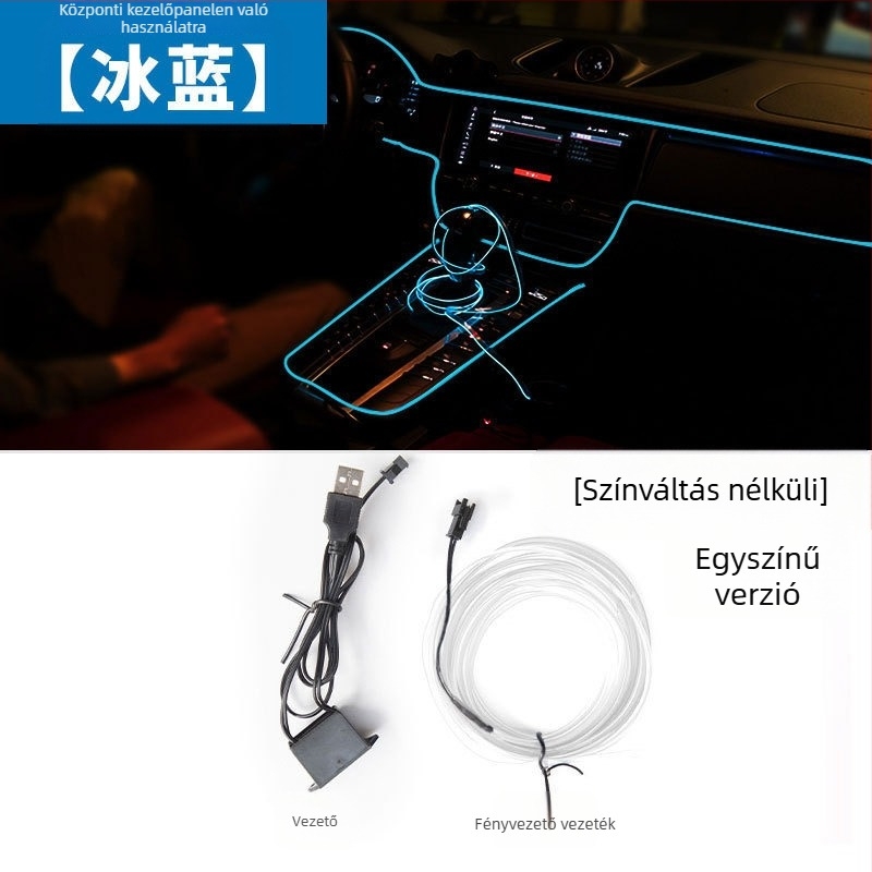 USB-tápellátású autó belső hangulatvilágítási csík LED-es világítással, lélegző gradiensekkel