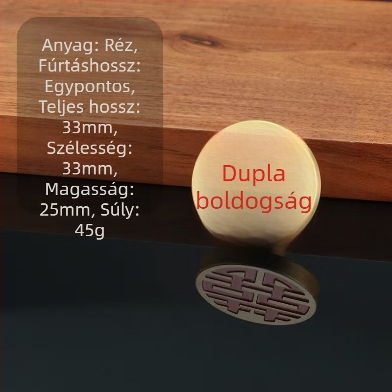 Réz anyagú fogantyú fiókokhoz és szekrényekhez, gömb alakú, felületre szerelt, csiszolt máz befejezés, modell CY2010, Stílus Új kínai stílus