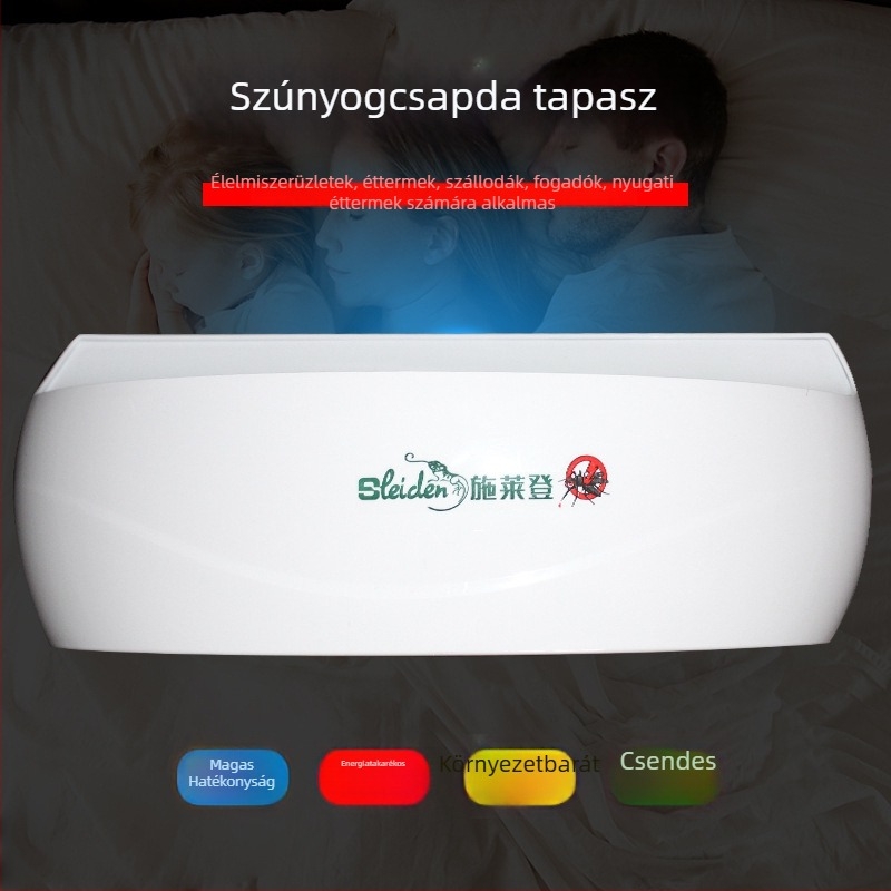 Ragasztó szúnyogriasztó lámpa, falra szerelhető, V18 modell, 61 m²-es lefedettség, 0–180°-os forgás, ventilátoros szúnyogirtás
