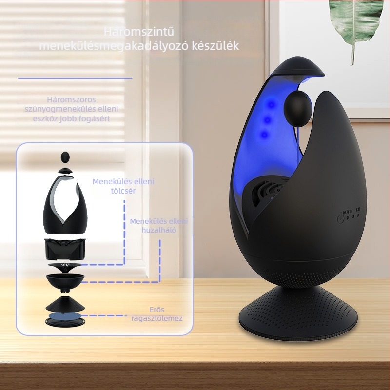 LED fotokatalizátoros szúnyogriasztó lámpa, szívó üzemmód, USB-tápellátás, 11–20 m² lefedettség
