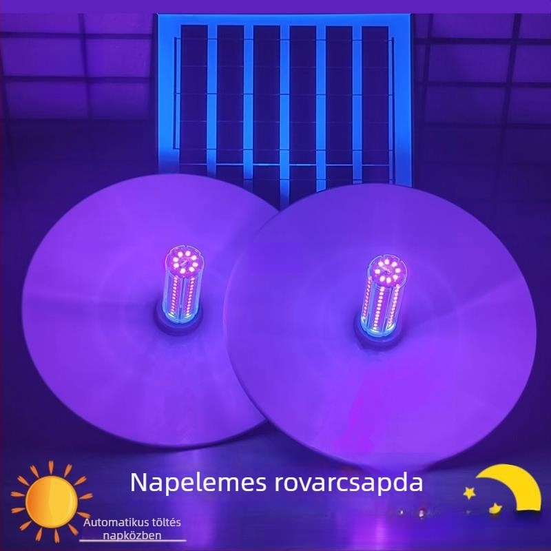 Napelemes halastó rovarcsapda lámpa LED-es világítással, 61㎡+ lefedettség, okos hálózat