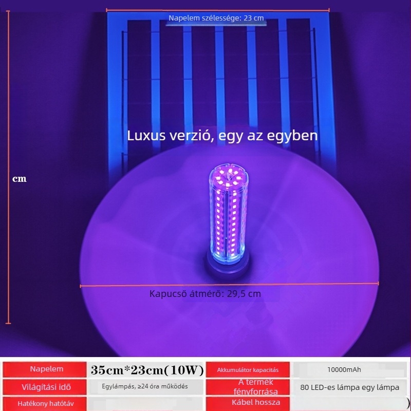 Napelemes halastó rovarcsapda lámpa LED-es világítással, 61㎡+ lefedettség, okos hálózat