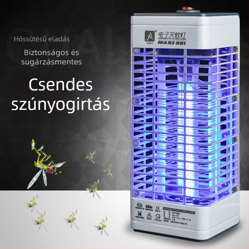 Otthoni szúnyogölő lámpa — falra szerelhető, fotokatalitikus belső egység, elektromos sokk, 220V, MARS-001