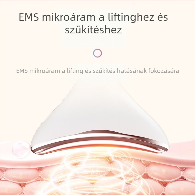 EMS mikroáramú nyaki szépségkészülék – liftelés és feszesítés, rezgő masszírozó, fűtés állandó hőmérsékleten, modell M5 nyakra és arcra