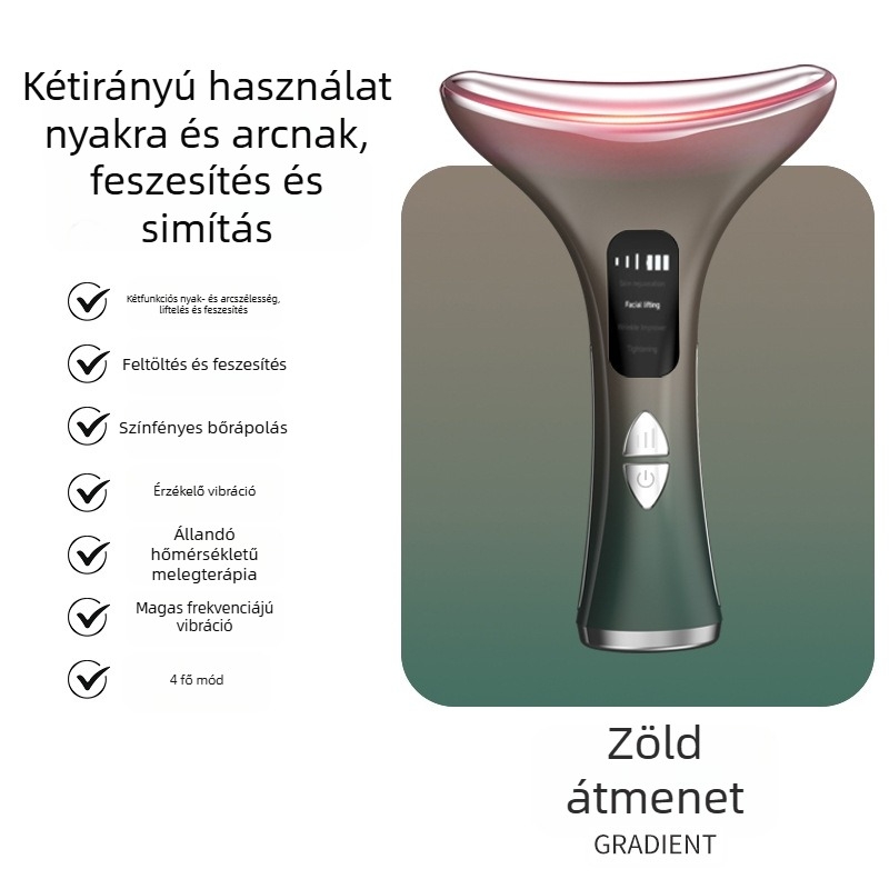 EMS mikroáramú nyaki szépségkészülék – liftelés és feszesítés, rezgő masszírozó, fűtés állandó hőmérsékleten, modell M5 nyakra és arcra