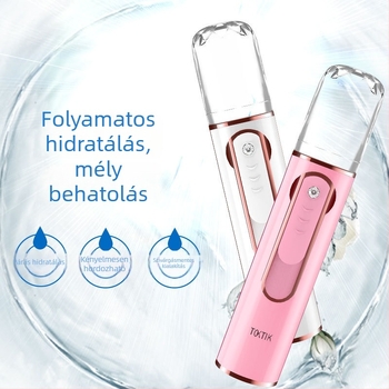Kézben tartható hidratáló permetező arcához nano-hidrációval, USB-ről tölthető párásító, kompakt hordozható töltő