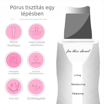 Ultrahangos bőrápoló készülék tisztításra és megújításra, hordozható kézi készülék, IPX1 vízálló, beépített akkumulátor 300 mAh alatt