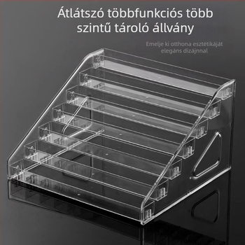 Műanyag 5-szintű kozmetikai kiállító polc rendező rekesz - Friendly márka