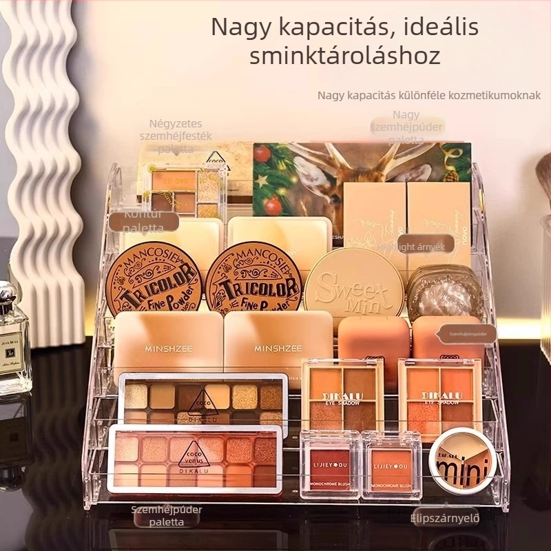Műanyag 5-szintű kozmetikai kiállító polc rendező rekesz - Friendly márka