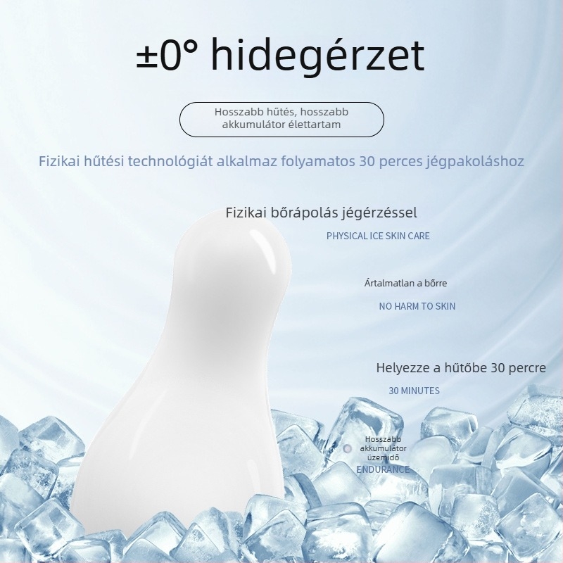 Hordozható arcra szánt jégkompressziós készülék, bőrmegújításra, IPX8 vízálló, beépített akkumulátor nélküli