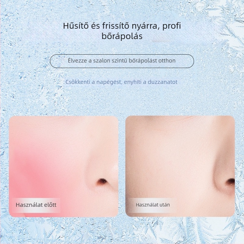 Hordozható arcra szánt jégkompressziós készülék, bőrmegújításra, IPX8 vízálló, beépített akkumulátor nélküli
