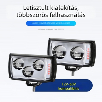 Háromoldalas LED spotlámpa autókhoz, teherautókhoz és mezőgazdasági járművekhez, 12–60V, 20W, vízálló